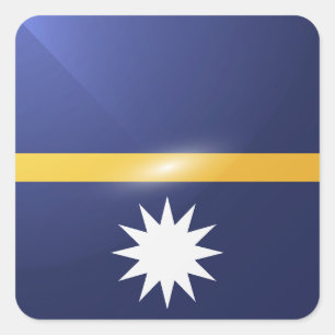 Pegatina Cuadrada bandera cuadrada brillante de Nauru