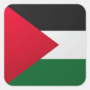 Pegatina Cuadrada Bandera cuadrada brillante de Palestina