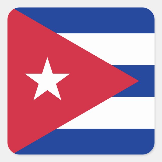 Pegatina Cuadrada Bandera cubana (Anverso)
