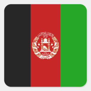 Pegatina Cuadrada Bandera de Afganistán