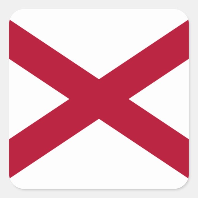 Pegatina Cuadrada Bandera de Alabama (Anverso)