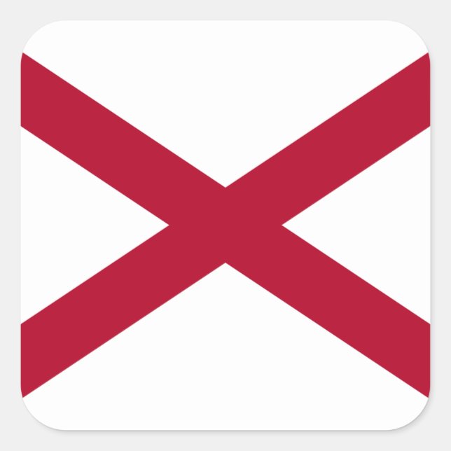 Pegatina Cuadrada Bandera de Alabama, Bandera de Alabama (Anverso)