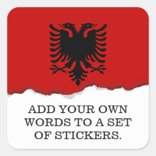 Pegatina Cuadrada Bandera de Albania
