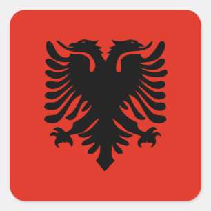 Pegatina Cuadrada Bandera de Albania