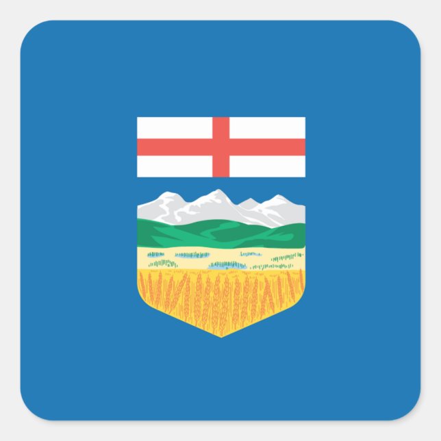 Pegatina Cuadrada Bandera de Alberta (Anverso)