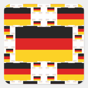 Pegatina Cuadrada Bandera de Alemania en múltiples capas de color 2