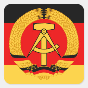Pegatina Cuadrada Bandera de Alemania Oriental