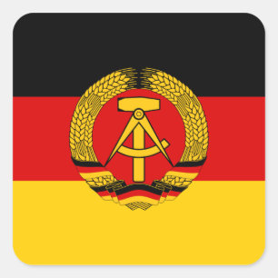 Pegatina Cuadrada Bandera de Alemania Oriental