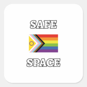 Pegatina Cuadrada Bandera de Aliado del Orgullo Gay LGBTQ Espacio Se