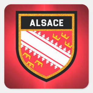 Pegatina Cuadrada Bandera de Alsace