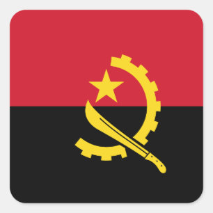 Pegatina Cuadrada Bandera de Angola