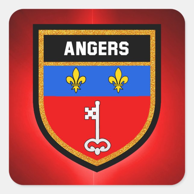 Pegatina Cuadrada Bandera de ángulo (Anverso)