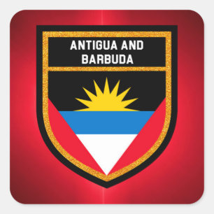 Pegatina Cuadrada Bandera De Antigua Y Barbuda