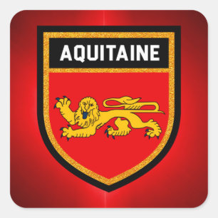 Pegatina Cuadrada Bandera de Aquitania