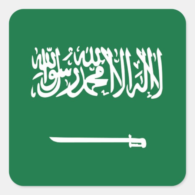 Pegatina Cuadrada Bandera de Arabia Saudita (Anverso)