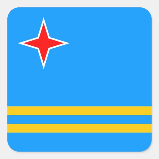 Pegatina Cuadrada Bandera de Arbua (Anverso)