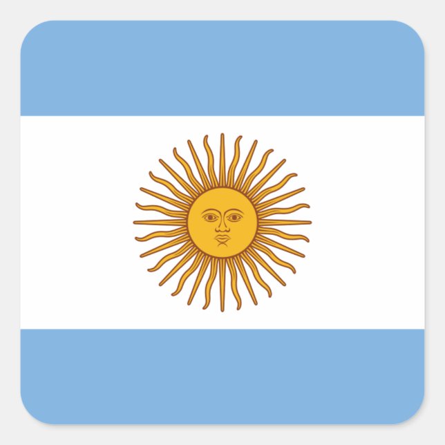 Pegatina Cuadrada Bandera de Argentina (Anverso)