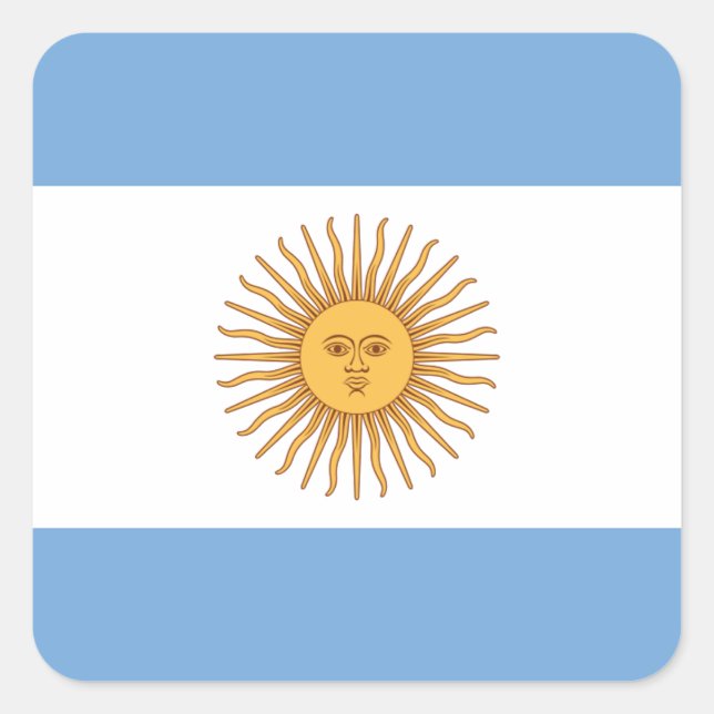 Pegatina Cuadrada Bandera de Argentina (Anverso)