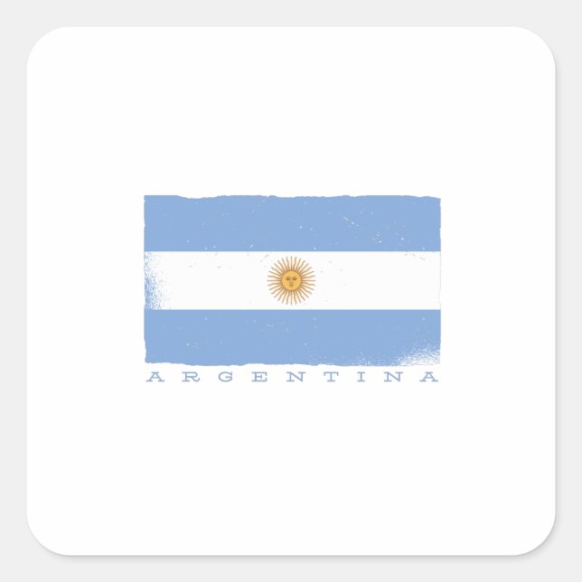 Pegatina Cuadrada Bandera de ARGENTINA (Anverso)