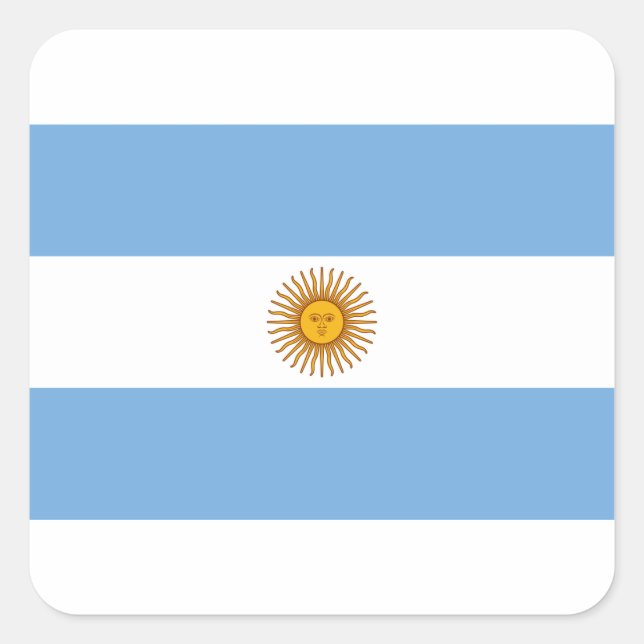 Pegatina Cuadrada Bandera de Argentina - Bandera de Argentina (Anverso)