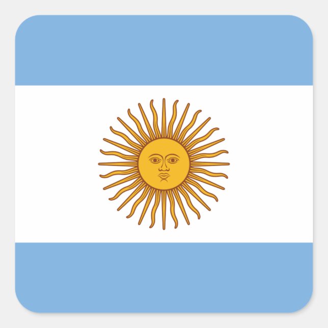 Pegatina Cuadrada Bandera de Argentina - Bandera de Argentina (Anverso)