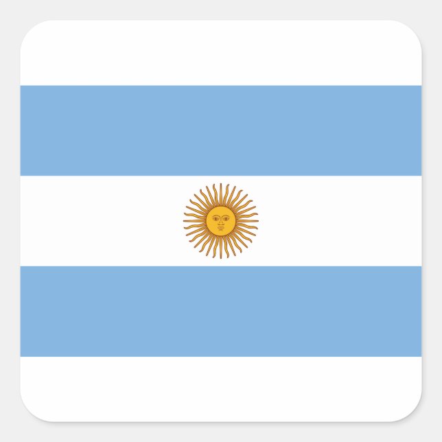 Pegatina Cuadrada Bandera de Argentina - Bandera de Argentina (Anverso)