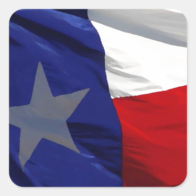 Pegatina Cuadrada Bandera de Arte Pop de Texas (Anverso)