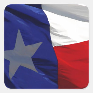 Pegatina Cuadrada Bandera de Arte Pop de Texas