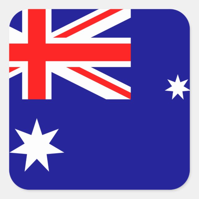 Pegatina Cuadrada Bandera de Australia (Anverso)