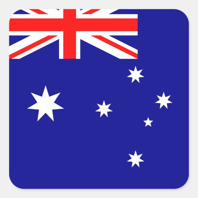 Pegatina Cuadrada Bandera de Australia (Anverso)