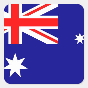 Pegatina Cuadrada Bandera de Australia (Australia)