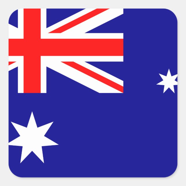 Pegatina Cuadrada Bandera de Australia (Australia) (Anverso)