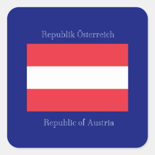 Pegatina Cuadrada Bandera de Austria
