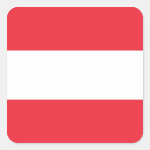 Pegatina Cuadrada Bandera de Austria