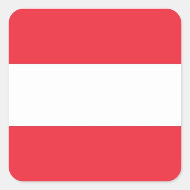 Pegatina Cuadrada Bandera de Austria (Anverso)