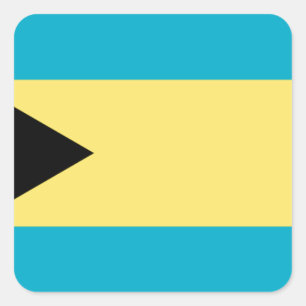 Pegatina Cuadrada Bandera de Bahamas