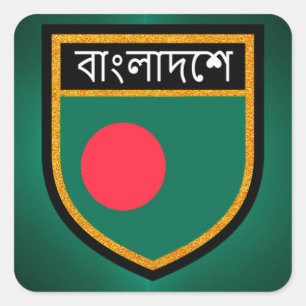 Pegatina Cuadrada Bandera de Bangladesh