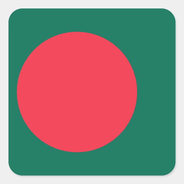 Pegatina Cuadrada Bandera de Bangladesh (Anverso)