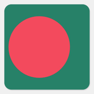 Pegatina Cuadrada Bandera de Bangladesh