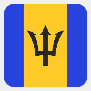 Pegatina Cuadrada Bandera de Barbados