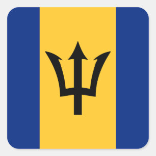 Pegatina Cuadrada Bandera de Barbados