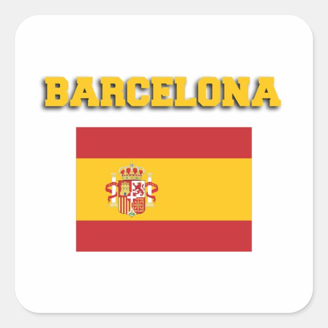 Pegatina Cuadrada Bandera de Barcelona (Anverso)