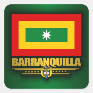 Pegatina Cuadrada Bandera de Barranquilla