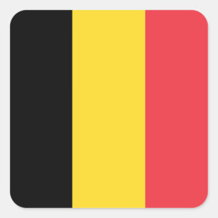 Pegatina Cuadrada Bandera de Bélgica