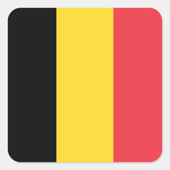 Pegatina Cuadrada Bandera de Bélgica (Anverso)