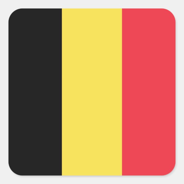 Pegatina Cuadrada Bandera de Bélgica (Anverso)