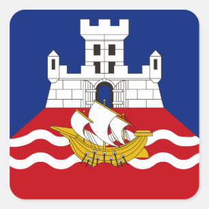 Pegatina Cuadrada Bandera de Belgrado
