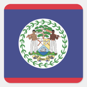 Pegatina Cuadrada Bandera de Belice