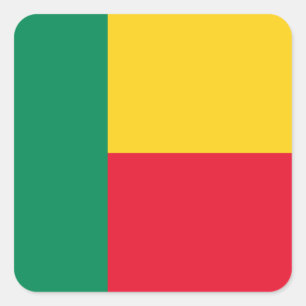 Pegatina Cuadrada Bandera de Benín