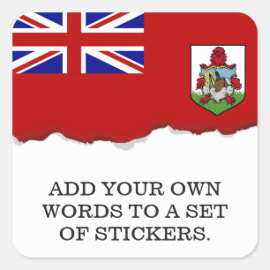 Pegatina Cuadrada Bandera de Bermudas